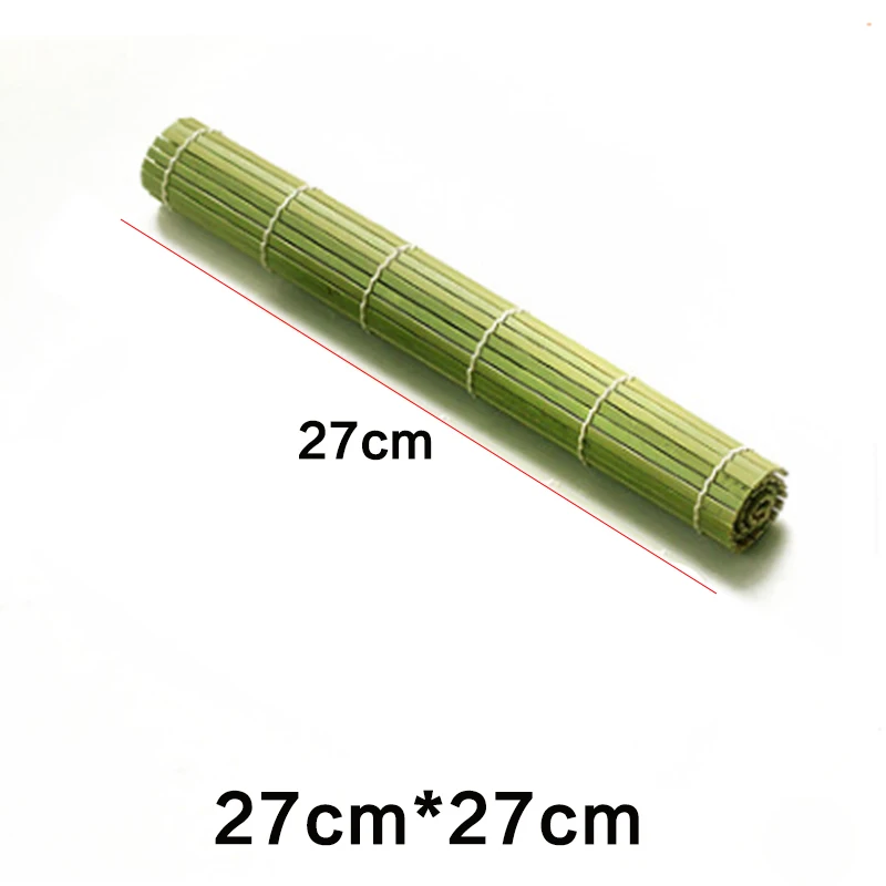27cm Зеленый Суши Роллинг Ролик Бамбук DIY суши коврик рисовый онигири роллер ручной производитель суши инструменты Японская еда Beto аксессуары - Цвет: 27cm