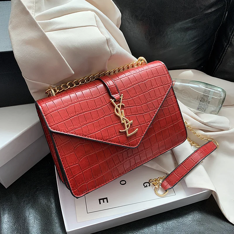 

Chain Stone Pattern 2020 New Korean Style Women's Bag All-match Single Shoulder Messenger Square Sling Bag Fashion