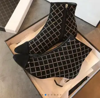 

Women's checkered ankle boots