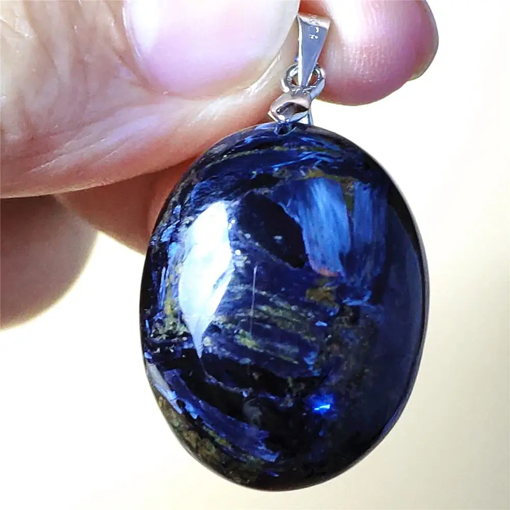 Высокое качество, натуральный синий питерзит, Женский Chatoyant кулон, 26x21x10mGemstone, на день рождения, подарок, сердце, кристалл, исцеление, AAAAA