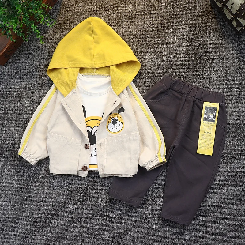 

2019 Spring And Autumn Korean-style Small CHILDREN'S Three-piece Set Baby Men And Women Children Three-piece Set Kids Clothes