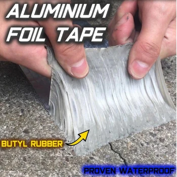 

NEW Waterproof Butyl Rubber Marine Repair Self Adhesive Aluminum Foil Weather Resistance Sealed Multipurpose Tape Easy Apply