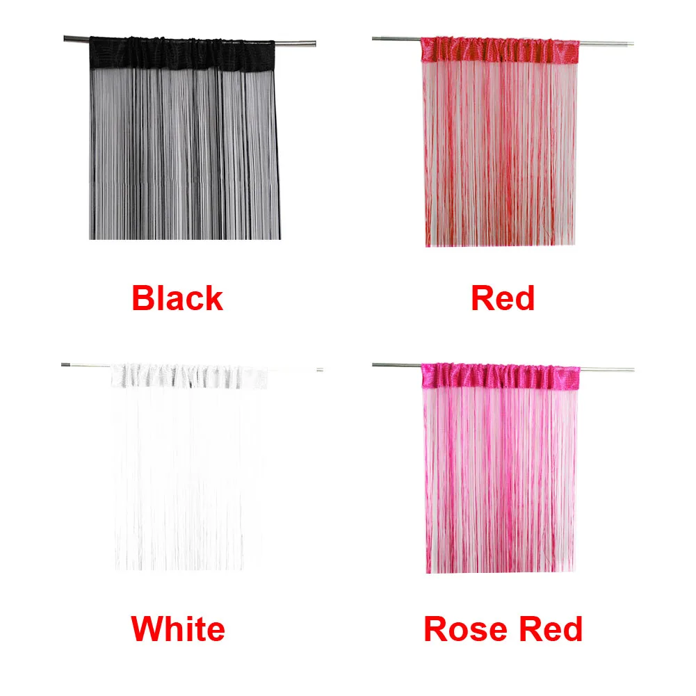 1x2m Fly Screen String Curtain Decor Net Window Divider For Door Tassel Living Room Home Bedroom Fringe Party Patio Panel