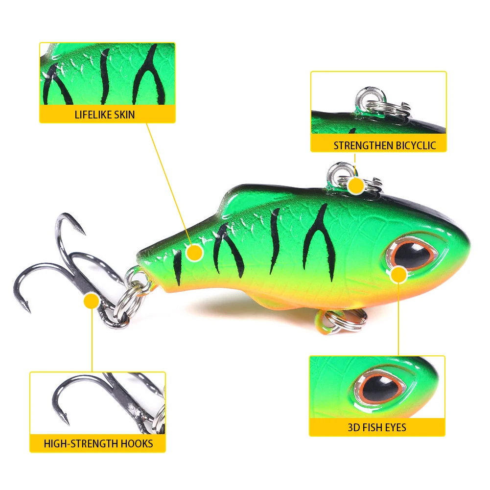 3.5cm Fishing Lure Sinking Mini Crankbait Vibration Artificial Hard Bait Winter Ice Fishing Wobbler Bass Fishing Tools Tackle
