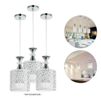 

E27 Pendant Lamp Modern Nordic Crystal Iron Ceiling Light Dining Room Chandelier Decor Restaurant Bedroom LED Hanging Lamp