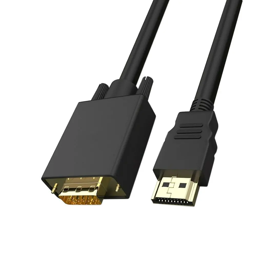 HDMI-compatible To VGA Cable Converter Adapter 1.8m For HDTV PC Desktop Monitors Video 1080P 6FT TVs And | Электроника