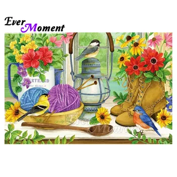 

Ever Moment Diamond Painting Shoe Flower Wool Handmade Full Square Mosaic Picture Of Rhinestone Diamond Embroidery 3F2113