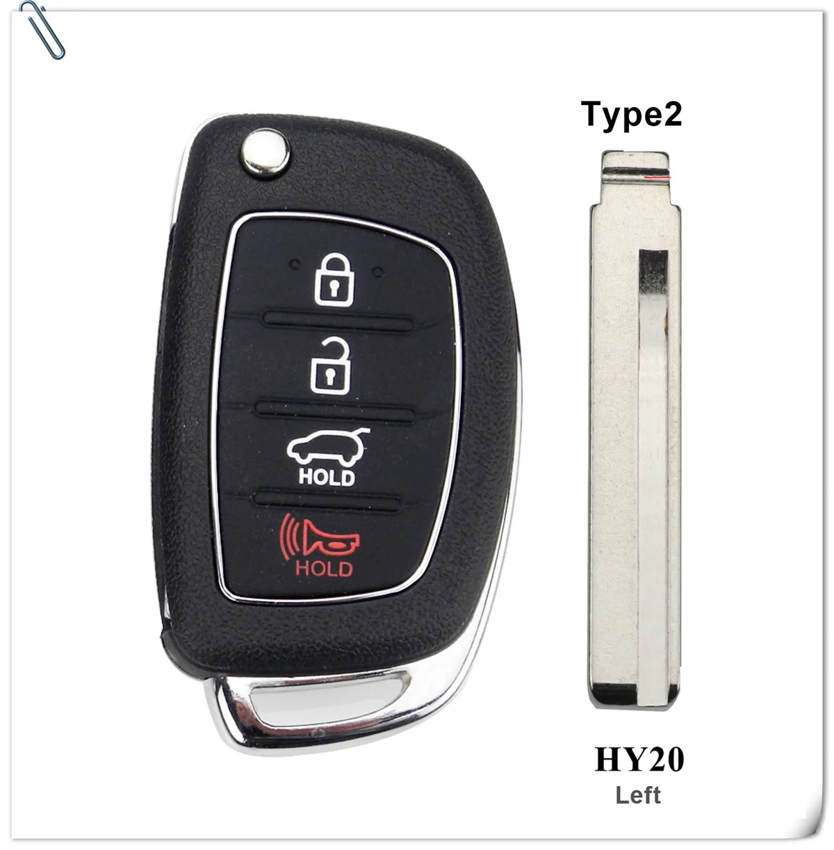 Jingyuqin 10 шт. 4B Флип складной брелок чехол для HYUNDAI Mistra Santa Fe Sonata Tucson Accent I30 I40 I45 TOY40/TOY20R - Цвет: HY20 left