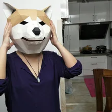 DIY 3D с милой собачкой DIY Маска Костюм для участия в рождественском представлении для взрослых и детей картона дышащая Хэллоуин Рикки смешные маски
