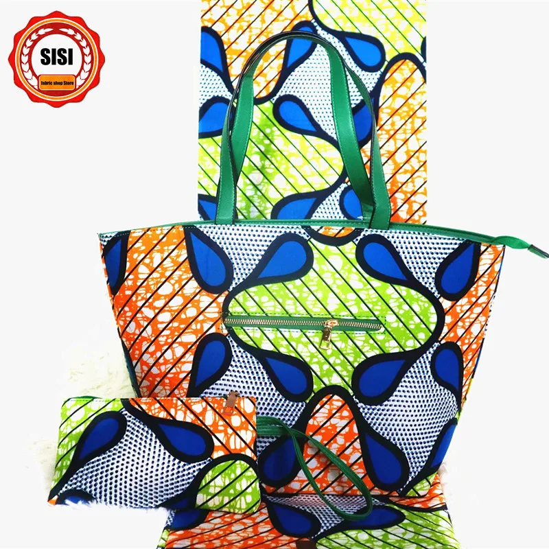 SISI модные африканские женские восковые сумки 3 шт./компл. Анкара восковая печать настоящая восковая ткань высокого качества 6 ярдов/шт для вечерние