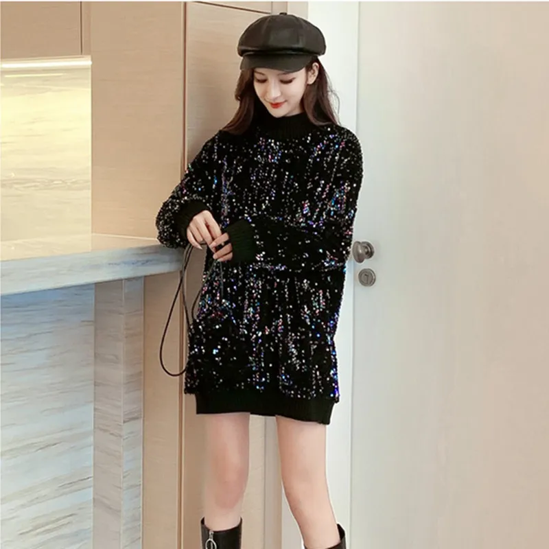 Kutch baby2019 Зимний ретро пуловер женский с блестками утолщение плюс бархат Slim Fit рубашка с длинным рукавом Толстовка