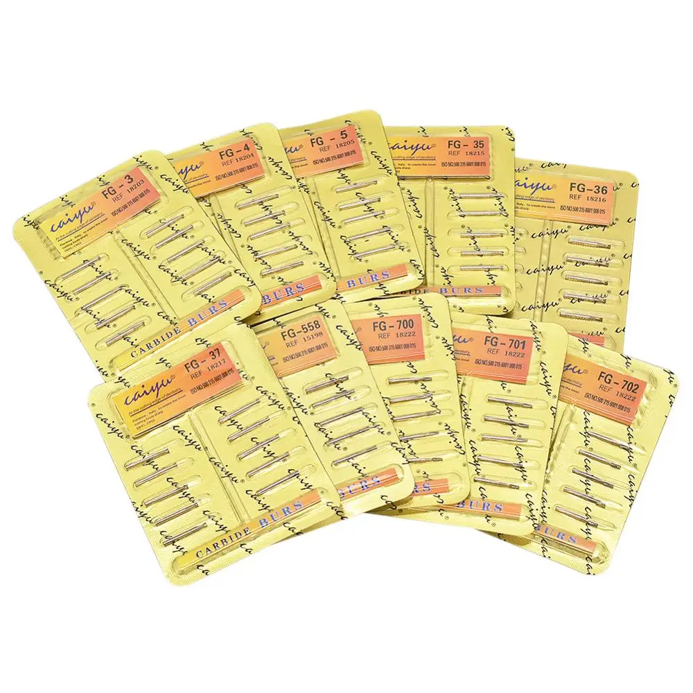 Strumenti Odontoiatria 5 Punte Dentali In Carburo Di Tungsteno FG330 - Per Trapano Ad Alta Velocità, Fessura Affusolata Frese Dentali Carburo - Foto 5