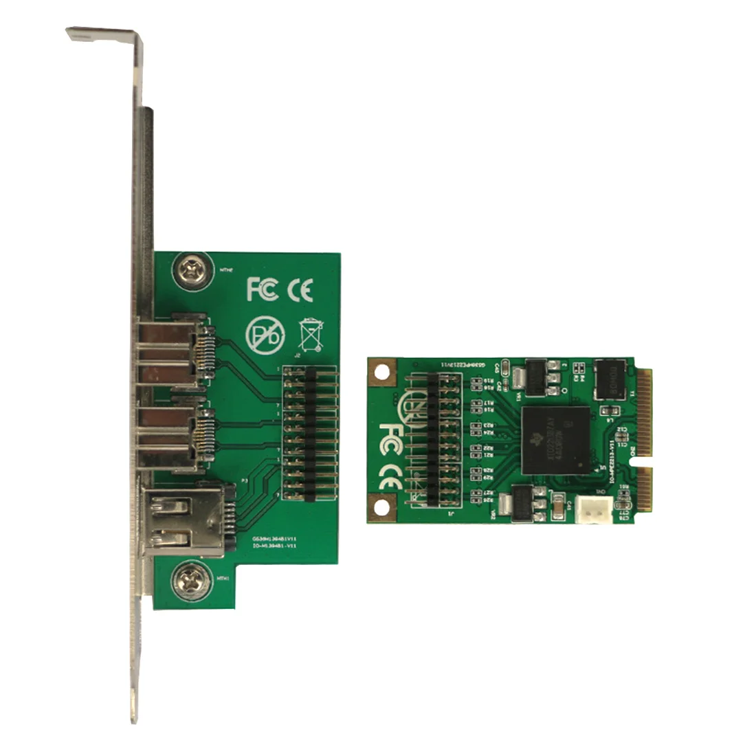  Mini Tarjeta de controlador PCI-E a IEEE 1394 Combo 1x 1394A 6Pin y 2x 1394B 9Pin adaptador para cá