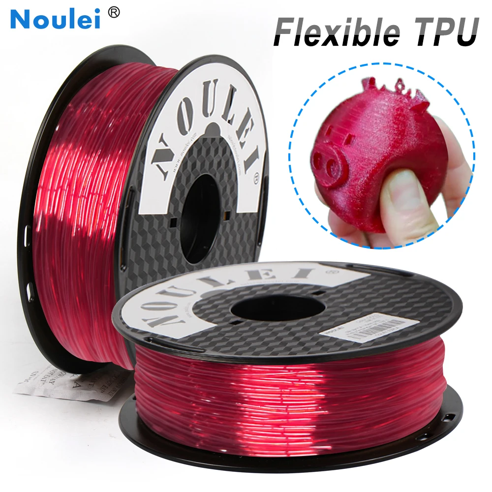 Нить для 3d принтера Noulei 1,75 мм 1 кг гибкий термополиуретановый материал для печати филаменто красный, зеленый, прозрачный для 3d принтера