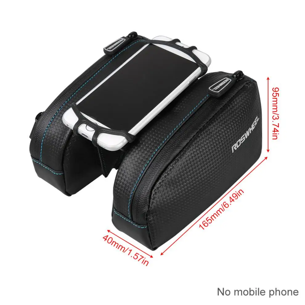 ROSWHEEL Waterproof Smart Phone Cycling Bag Touch Screen Bike Bicycle Top Frame Tube Bag PU leather Pouch 121273