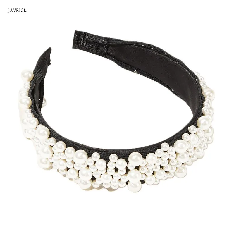 Очаровательная Женская повязка на голову, модная женская повязка на голову с искусственным жемчугом, аксессуары для волос