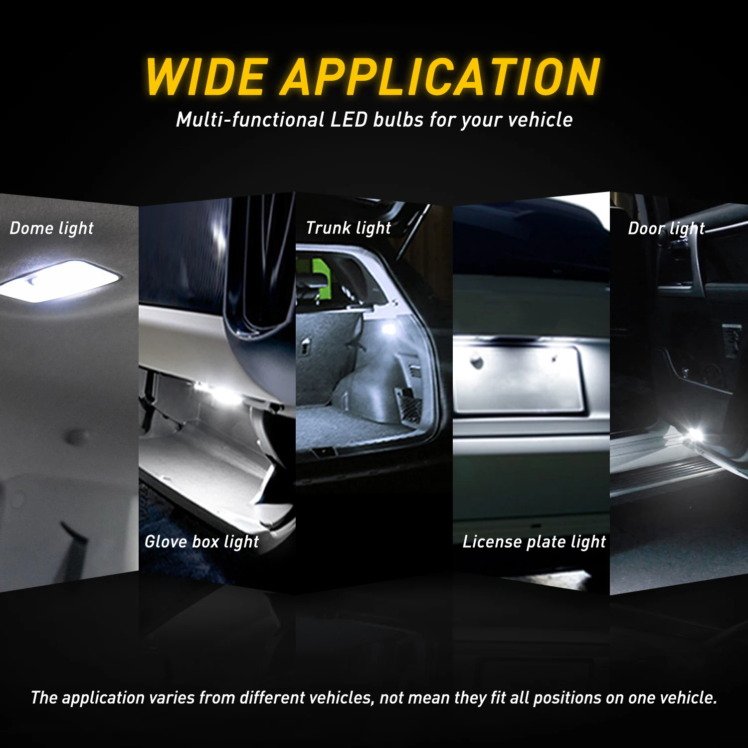 AUXITO 2Pcs Festoon 31mm 36mm 41mm C5W C10W LED ���� �ڵ��� ���׸��� ���� ����Ʈ �� ���� ��ȣ�� �� 6000K 12v