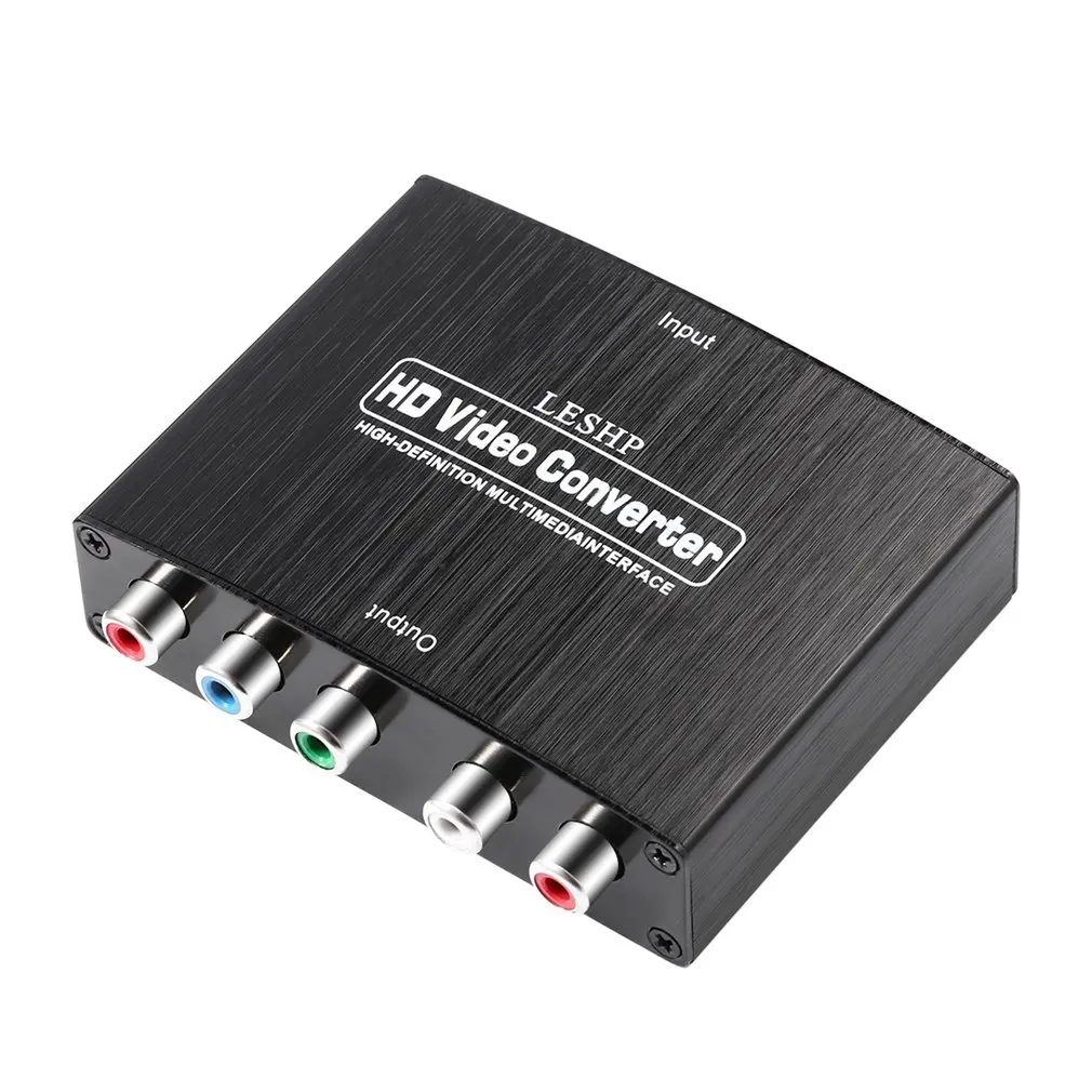 LESHP 2 канала импульсно-Кодовая Модуляция(LPCM) 50/60HZ 1,65 Гбит/с/165 МГц HDMI к RGB компонент(YPbPr) видео+ R/L аудио адаптер конвертер HD ТВ черный
