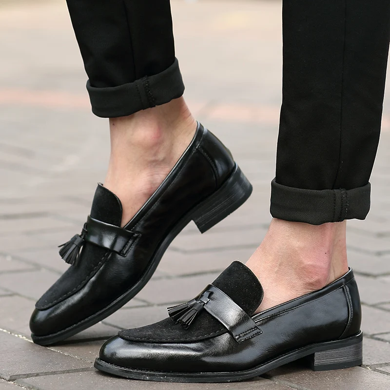 Brand spring and autumn men's shoes suede tassel high quality fashion British style personality outdoor increase Lok Fu shoes
