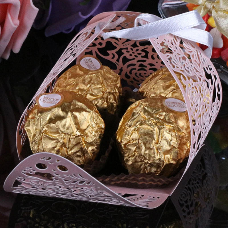 

Dessert Package Storage Candy Boxes Food Container Party Decor Paper Hollow Birthday Packaging Craft Festival Ribbon Gift Box