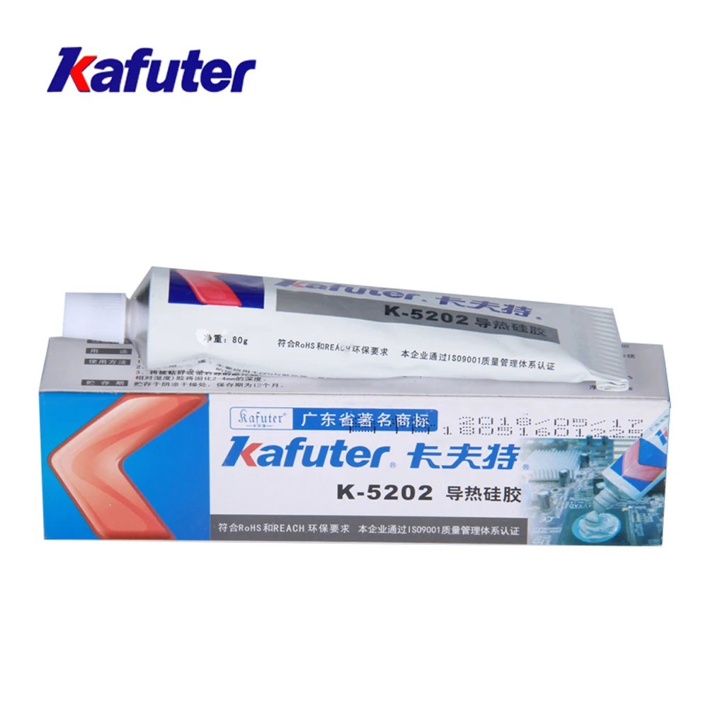 Kafuter 80g K-5202 High temperature resistant Thermal Grease Heat Sink Paste For LED Light CPU PCB COB Chips Special Glue thermal paste thermal glue