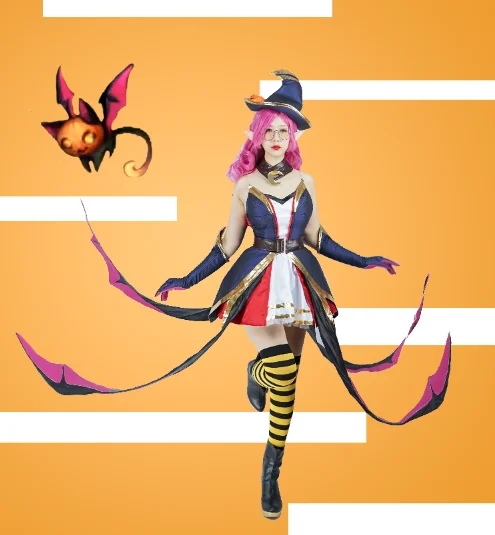 

LOL Janna Magician Magic Halloween Uniforms Cosplay Costume Free Shipping F