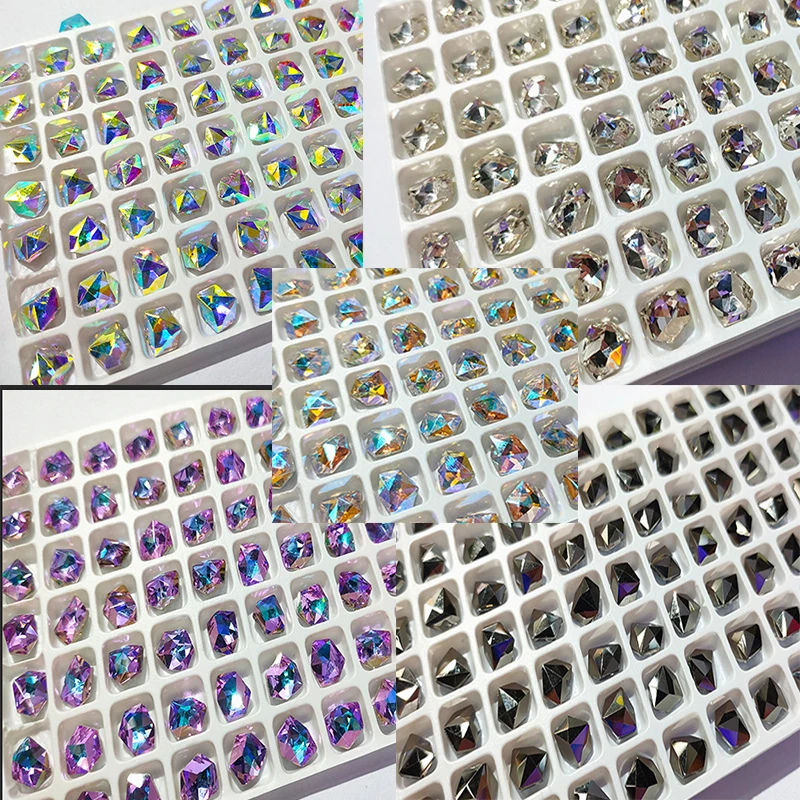 6*8 мм (50 шт.) AB Ice Iridescence acrystal Стразы Helo для ногтей драгоценные камни стеклянные