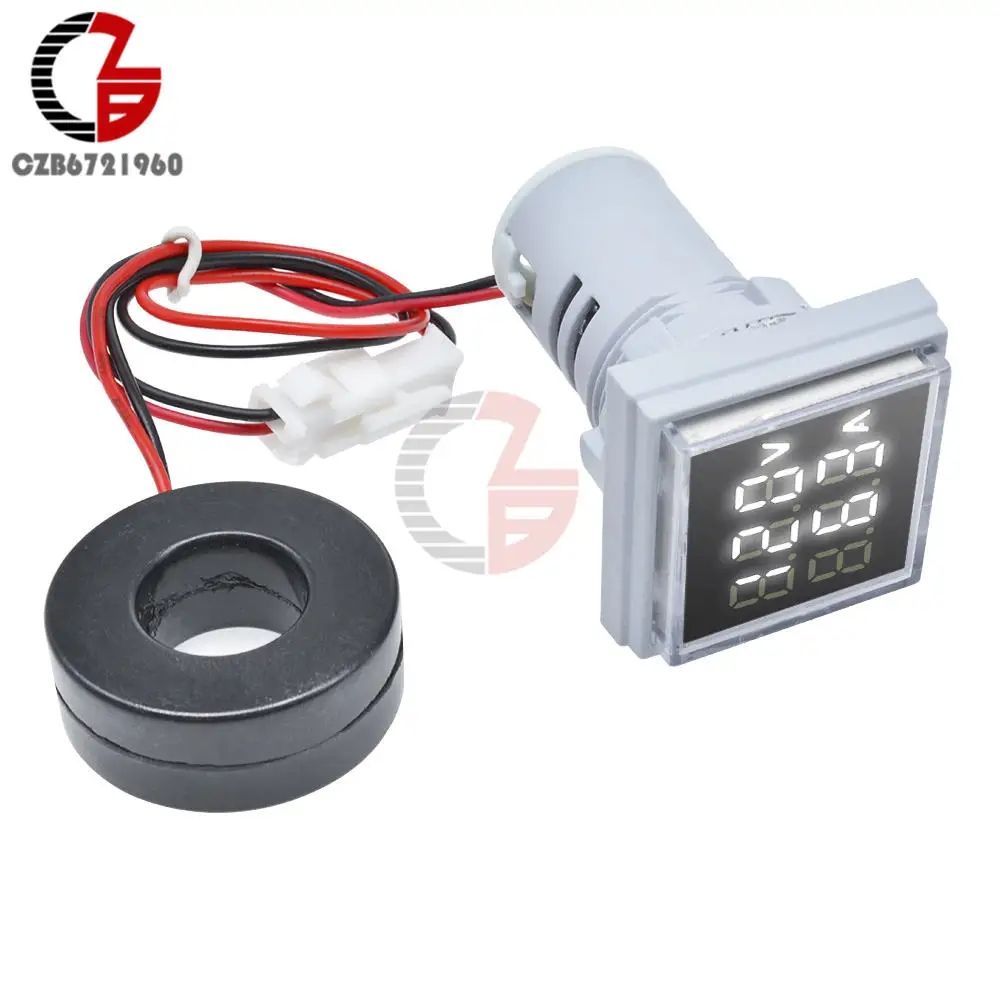 White AC 50-500V 0-100A светодиодный цифровой вольтметр Амперметр измеритель напряжения тока 110V 220V вольт ампер тестер детектор монитор светодиодный светильник - Цвет: White