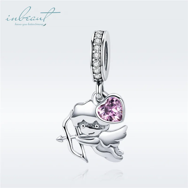 

S925 Sterling Silver fit Pandora Bracelet Cupid Charms Original Design 925 Love Godless Arrow Beads for Pendant Necklace Chain