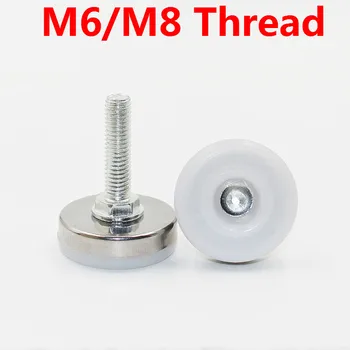 

20/8pcs Stainless Steel Furniture Legs Feet Protectors Table Carbinet Legs Feet Hardware Accessories M6/M8 Thread White