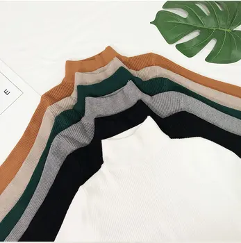 

New-coming Autumn Winter Turtleneck Pullovers Sweaters Primer Shirt Long Sleeve Short Korean Slim-fit Tight Sweater