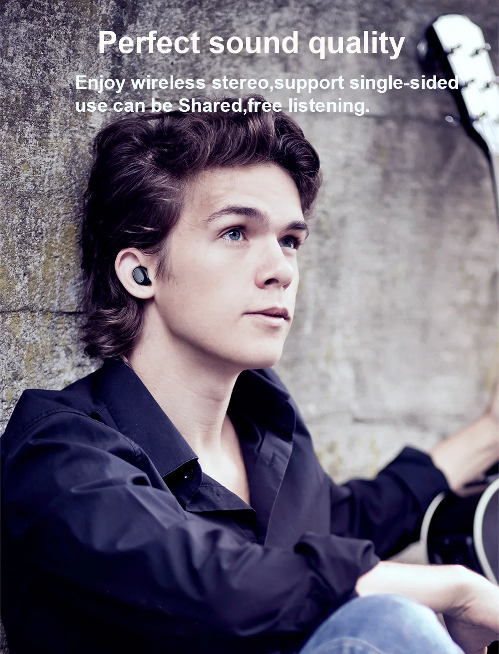 TW16 Wireless Bluetooth Headphone - Black