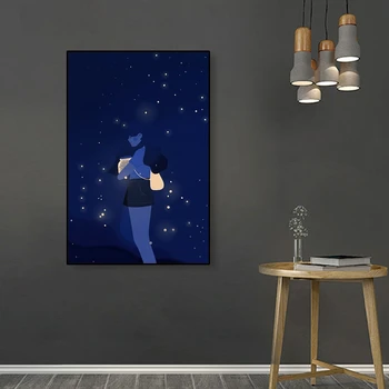 

Cassisy Canvas Oil Painting Night walk Firefly Cartoon Artwork Picture Art Poster Modern Home Living room Decoration