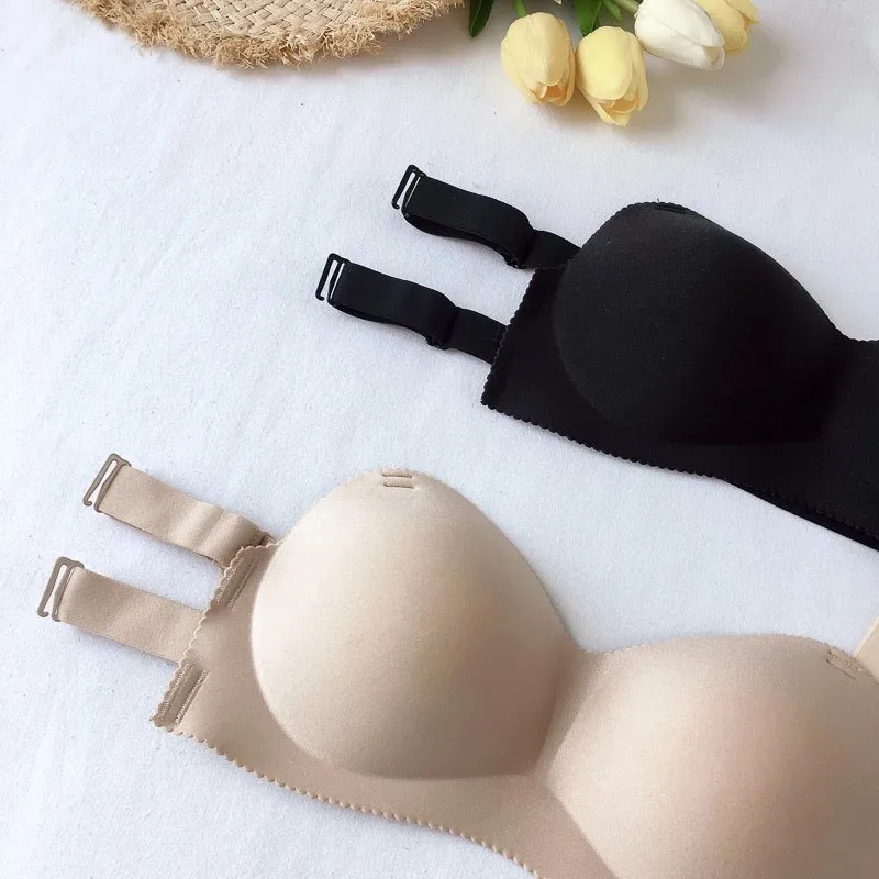 

Fashion Bra Seamless Wire Free Strapless Bras Breathable Solid Sexy Lingerie Wedding Cozy Invisible Bras Women Summer Tank Tops