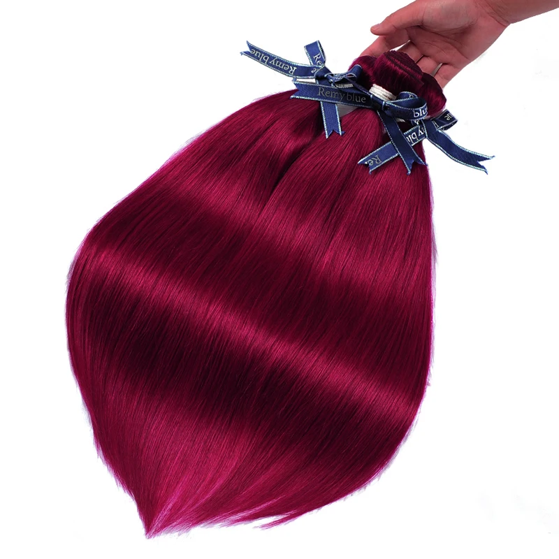 Flash Deal Pre-Colored Ombre 99J Burgundy Bundles Straight Hair Bundles Brazilian 100% Human Hair Bundles Remyblue Remy Hair Weave Bundles 10