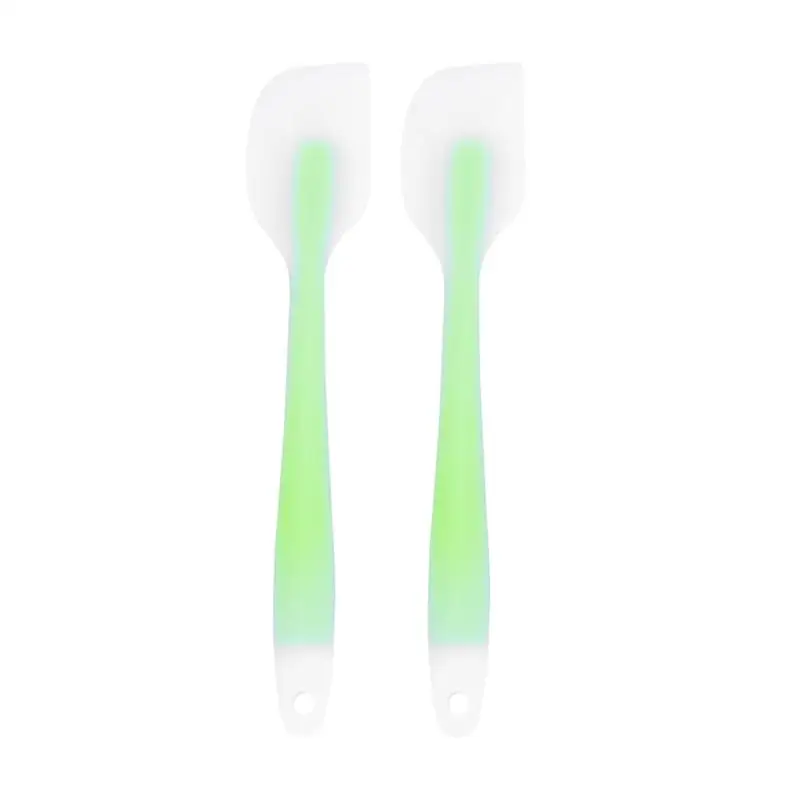Light Green 2 шт силиконовый скребок для крема, большой размер, силиконовый скребок, прозрачный скребок для крема, лопатка для торта, инструменты для выпечки - Цвет: Light Green