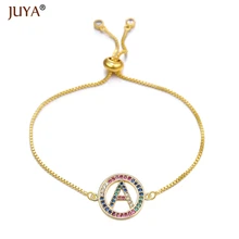 Pulseras mujer moda Мода Циркон буква из стразов браслеты для женщин и мужчин ювелирные изделия Золотая цепочка пара браслет подарок