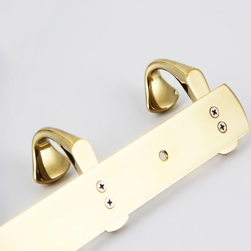 Gold 5 Hooks Wall Hanger Curved Buckle Towel Robe Hooks Bathroom Hook Stainless Wall Mounted Clothes Hanger Coat Hook