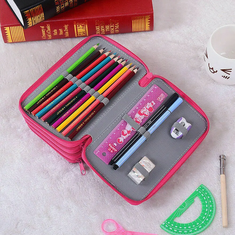 

High Capacity Box Stationary Pen Pouch Bag Makeup Storage Bag Pen Pencil Case Storage Box Coin Holder Pen Stationery Case