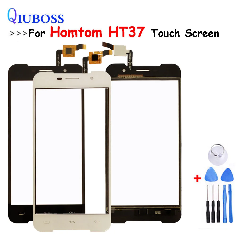 Черный/белый 5 0 "для HOMTOM HT37 сенсорный экран стеклянная панель для Pro Передняя
