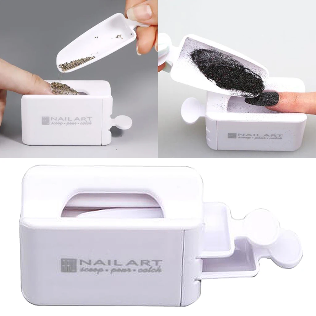 New Dipping Powder Recycling Tool Nail Sequin Glitter Recycling Box Nail Art Tray Holders