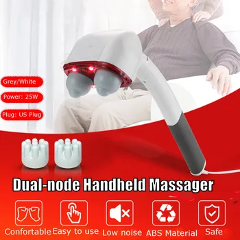 

Electric Handheld Massager Two Head Machine Full Body Neck Vertebra Back Muscle Relax Vibrating Deep Tissue Massage Health Care