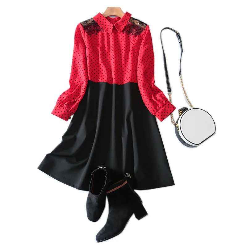Women Dress Winter Casual Vintage Elegant Christmas Floral Print Office Lady Retro Robe Female Black Party Plus Size | Женская одежда