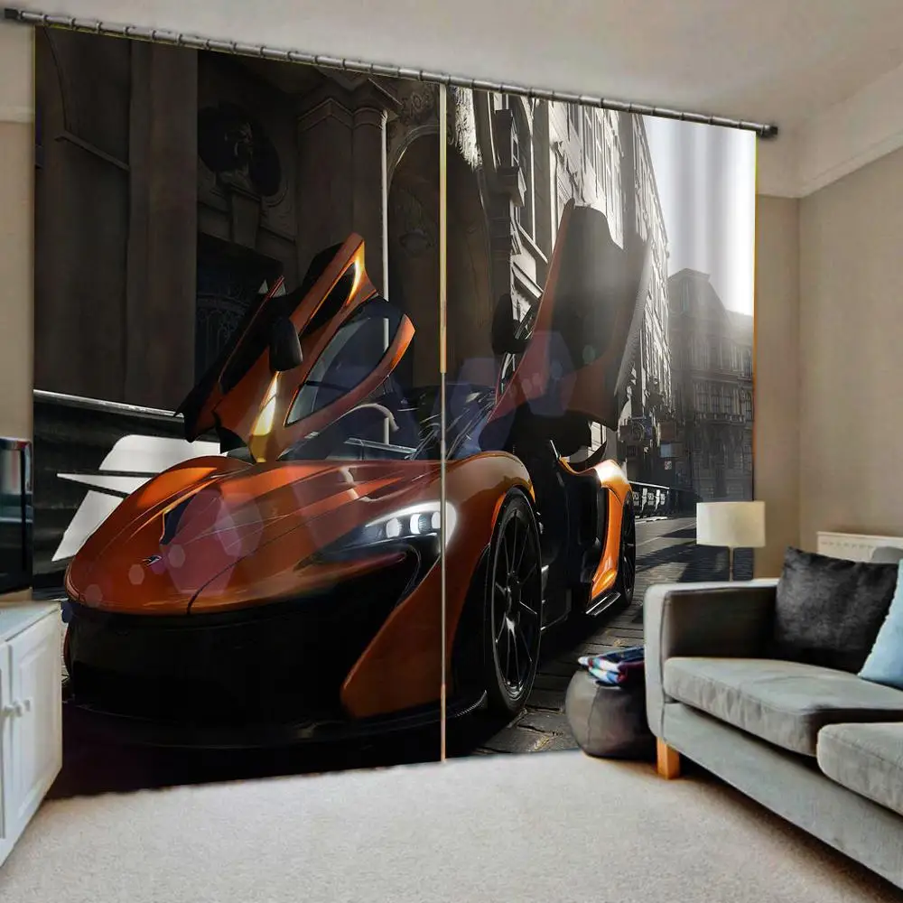 as the photo 3D модный автомобильный занавес s для гостиной затемненный занавес s для КТВ отеля декоративный 3D кухонный занавес - Цвет: as the photo