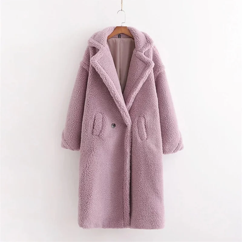 Purple Зимнее женское пальто, новая мода, женские пальто из овчины, теплая верхняя одежда для холодной погоды, 12 цветов, одежда - Цвет: Purple