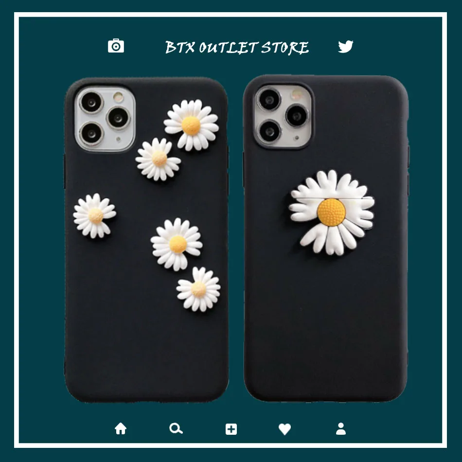 For Samsung A50 A30 A40 A70 a30s Case Fashion GD Peace Daisy DIY Cover Galaxy A20S A10E M30S M20 M10 ins Flower Soft Cases |