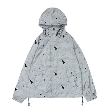 

luoye luo ye 2020 Autumn New Style Japanese-style Origional Workwear Casual Reflective Hooded Jacket Coat W512