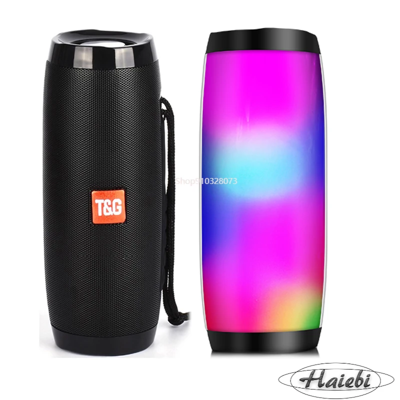 

with LED Light Speaker Wireless Bluetooth Speaker Portable Outdoor Column Waterproof Bass Sound Box HIFI TF FM Radio
