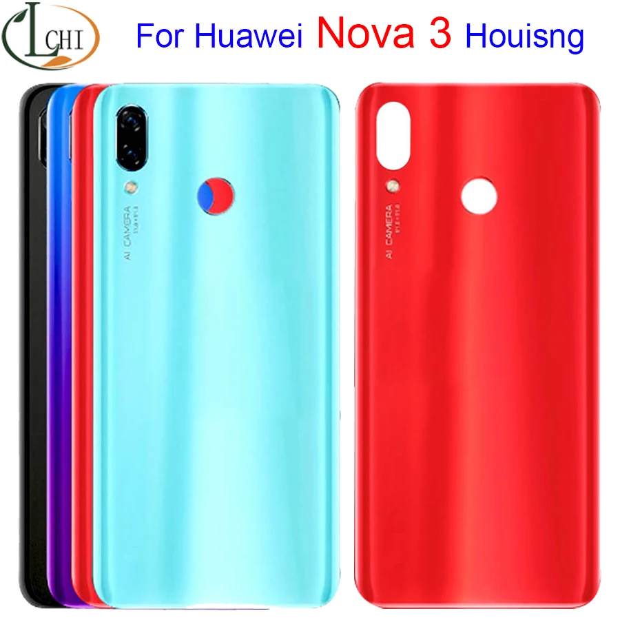 

For Huawei Nova 3 battery cover with camera lens Back Case For huawei nova3 Replaced nova 3 Housing Glass Battery cover Door
