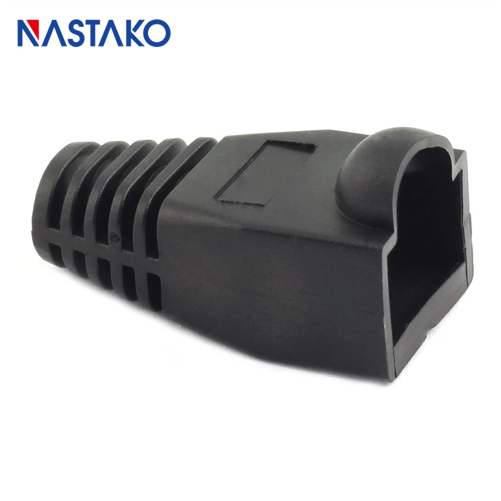 6.0mm Cat5 Cat5e Cat6 RJ45 커넥터 캡 부츠 RJ45 이더넷 케이블 커넥터 네트워크 모듈러 플러그 캡 덮개 검정색